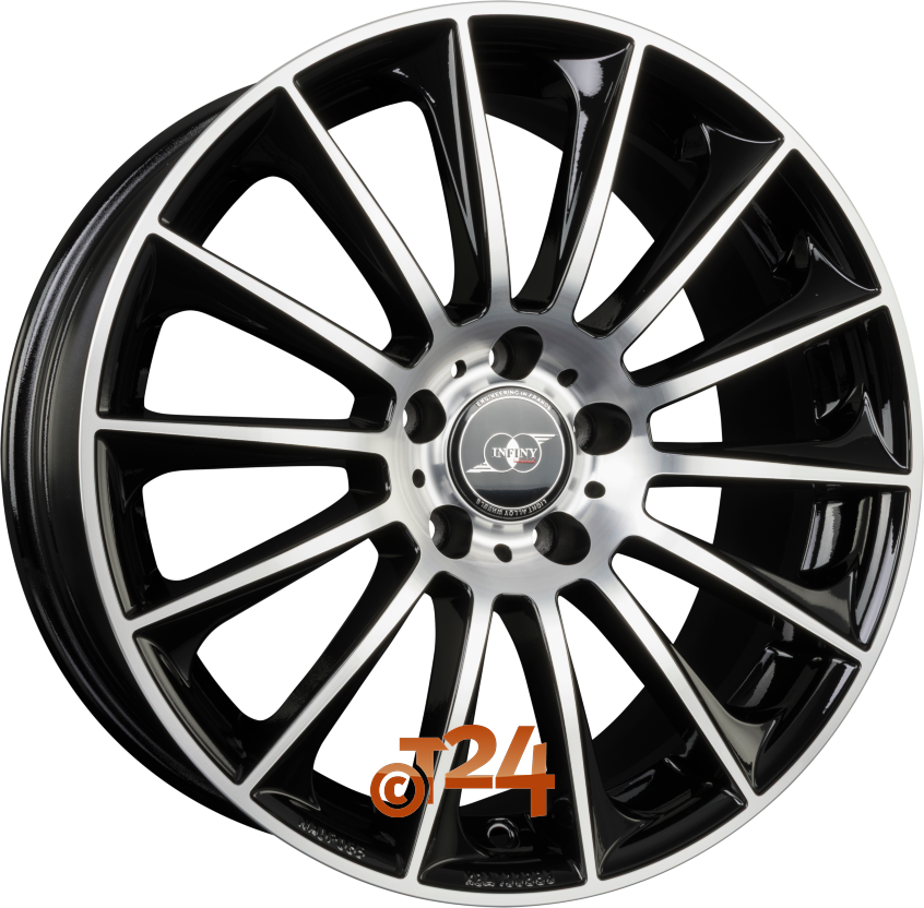 STUTTGART|Noir Brillant Face Polie - Bright Black Machined 17