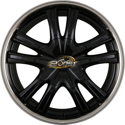 DELTA 4x4 LANDER 12 Shiny Black mit Edelstahl-Felgenhorn — Zwart lichtmetalen velg