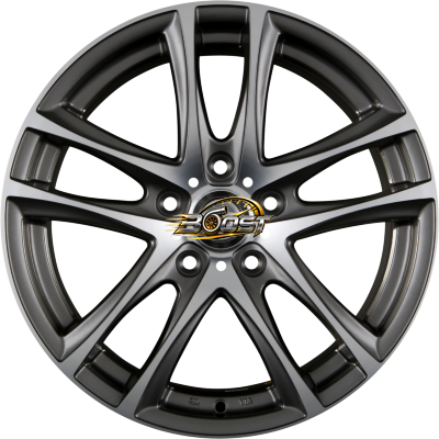 GULF GT 1 Satin Gun Metal Machined Face — Grijs/antraciet lichtmetalen velg
