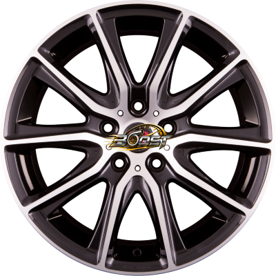 R STYLE WHEELS SR13 Black Front Polished 8.50x18 5x112 R STYLE WHEELS SR13 Black Front Polished 8.50x18 5x112