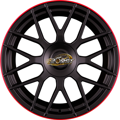 MAM GT1 Matt Black Lip Red (MBLR) 8.50x19 5x100 MAM GT1 Matt Black Lip Red (MBLR) 8.50x19 5x100