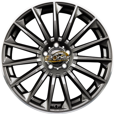 2DRV by WHEELWORLD WH39 Dark Gunmetal Lakiert Hornpoliert (DGM+ML+) — Grijs/antraciet lichtmetalen velg