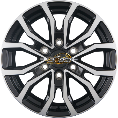 DEZENT KC DARK - Schwarz Frontpoliert — Zwart lichtmetalen velg