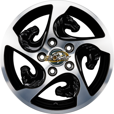 TOMASON TR-HORSE - ANHÄNGER Black Polished — Zwart lichtmetalen velg