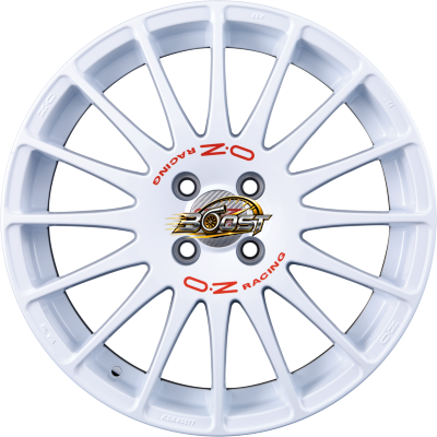 OZ SUPERTURISMO WRC Race White + Red Lettering 7.00x17 4x108 OZ SUPERTURISMO WRC Race White + Red Lettering 7.00x17 4x108