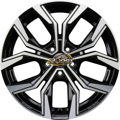 RACER WHEELS CARVER Noir Brillant Face Polie - Bright Black Machined — Zwart lichtmetalen velg