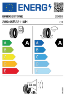 EU-label voor BRIDGESTONE TURANZA 6
