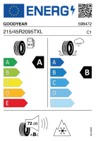 EU-label voor GOODYEAR VECTOR 4 SEASONS G3 