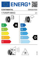 EU-label voor CONTINENTAL VIKING CONTACT 8