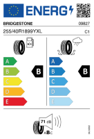 EU-label voor BRIDGESTONE TURANZA T005