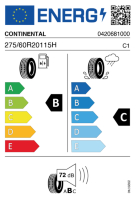 EU-label voor CONTINENTAL CROSS CONTACT RX