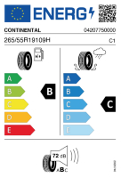 EU-label voor CONTINENTAL CROSS CONTACT RX