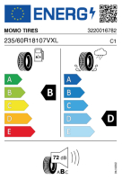EU-label voor MOMO TIRES M8 FORCERUN HT PRO