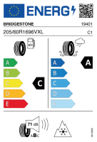 EU-label voor BRIDGESTONE A005 EVO WEATHER CONTROL