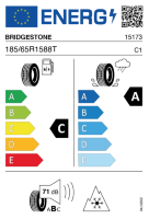 EU-Reifenlabel für BRIDGESTONE BLIZZAK LM-005 185/65 R15 88T