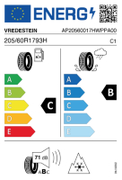EU-label voor VREDESTEIN WINTRAC PRO+ SUV