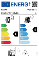 EU-label voor RADAR DIMAX WINTER