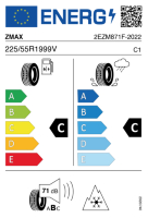EU-Reifenlabel für ZMAX X-SPIDER A/S 225/55 R19 99V