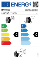 EU-label voor MAXTREK SIERRA S6
