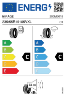EU-label voor MIRAGE MR-HP172