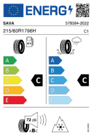 EU-label voor SAVA ESKIMO SUV 2 