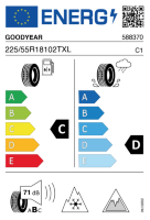 EU-Reifenlabel für GOODYEAR ULTRAGRIP ICE 3 225/55 R18 102T