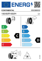 EU-label voor CONTINENTAL WINTER CONTACT TS 830P 