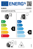 EU-label voor KUMHO WS51 WINTER CRAFT SUV ICE