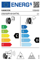 EU-label voor HANKOOK W636A WINTER I*CEPT IZ3 X SUV