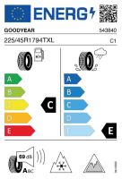 EU-label voor GOODYEAR ULTRAGRIP ICE 3
