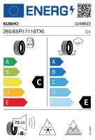 EU-label voor KUMHO WS51 WINTER CRAFT SUV ICE