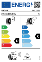 EU-label voor RADAR DIMAX 4 SEASON (RP-4S)