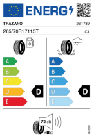 EU-label voor TRAZANO SL369 A/T