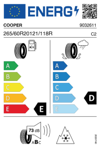 COOPER AT3XLT  265/60 R20 121 R